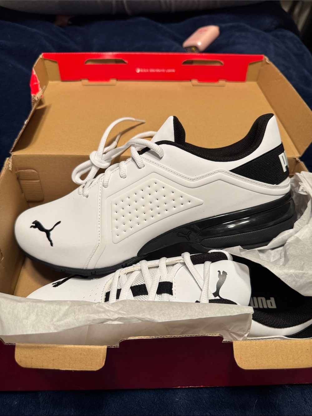 Puma Men’s White and Black Low-Top Sneakers